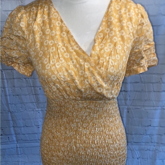Urban Outfitters Dresses Urban Outfitters Lumiere NWT Orange Floral Smocked Mini - Picture 3 of 10